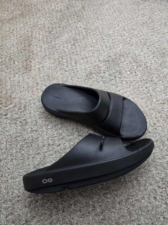 OOFOS Shoes - OOFOS Black Recovery Slide Sandals Size 7